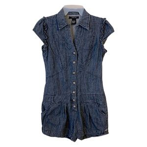 Paper Tree | Medium | Women's Blue Denim Button Up Romper